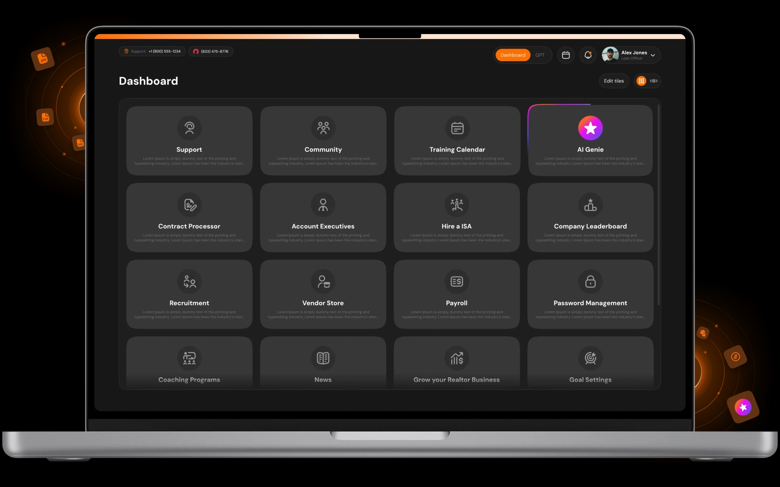 BackOffice Admin Dashboard